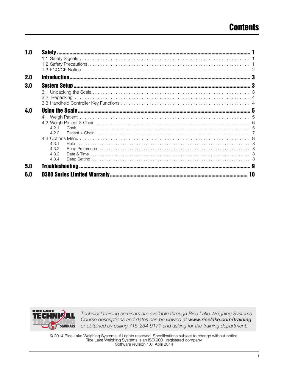 Rice Lake Wireless Wheelchair Scale D300 Series User Manual | Page 3 / 16