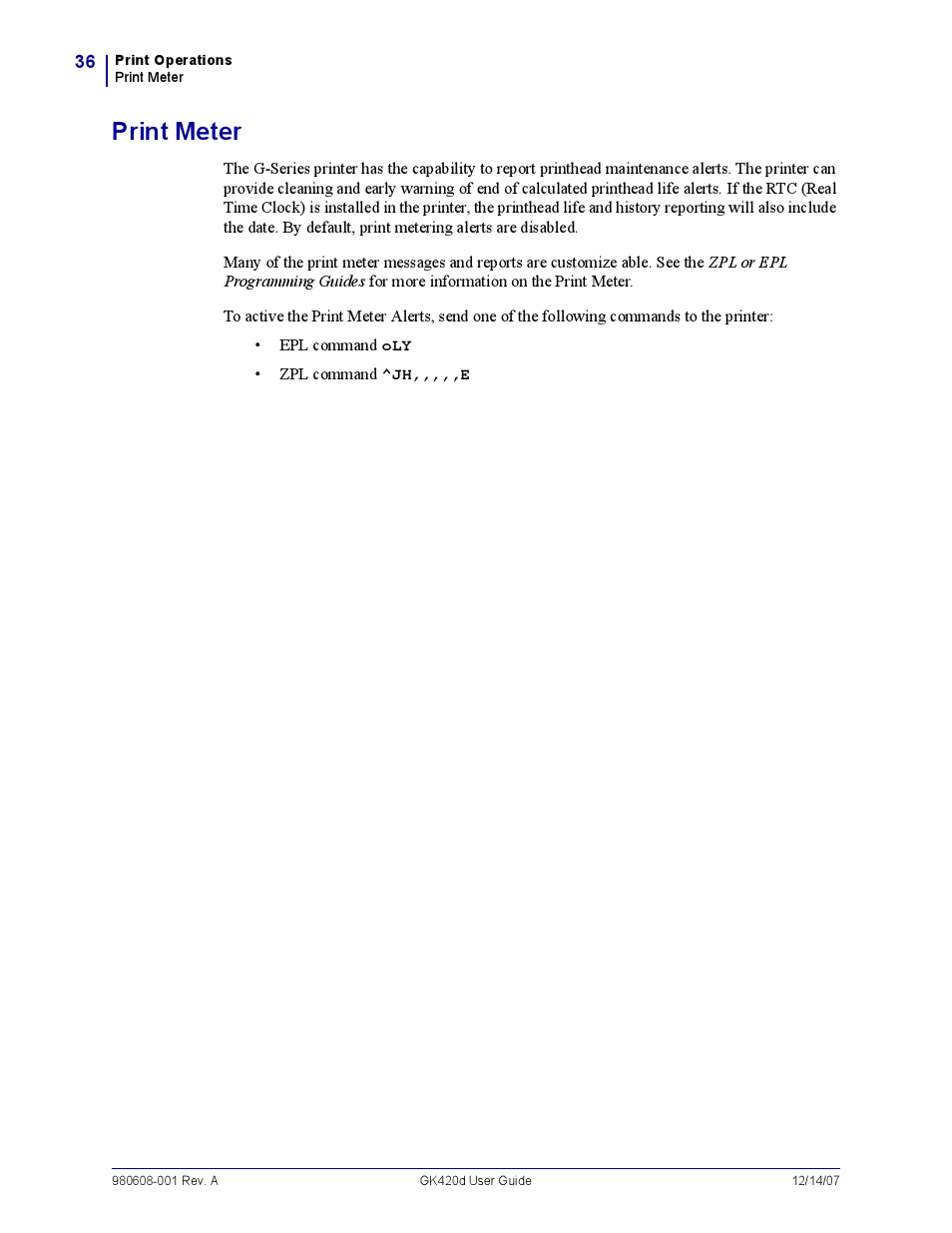 Print meter | Rice Lake Zebra GK420d User Manual | Page 48 / 88
