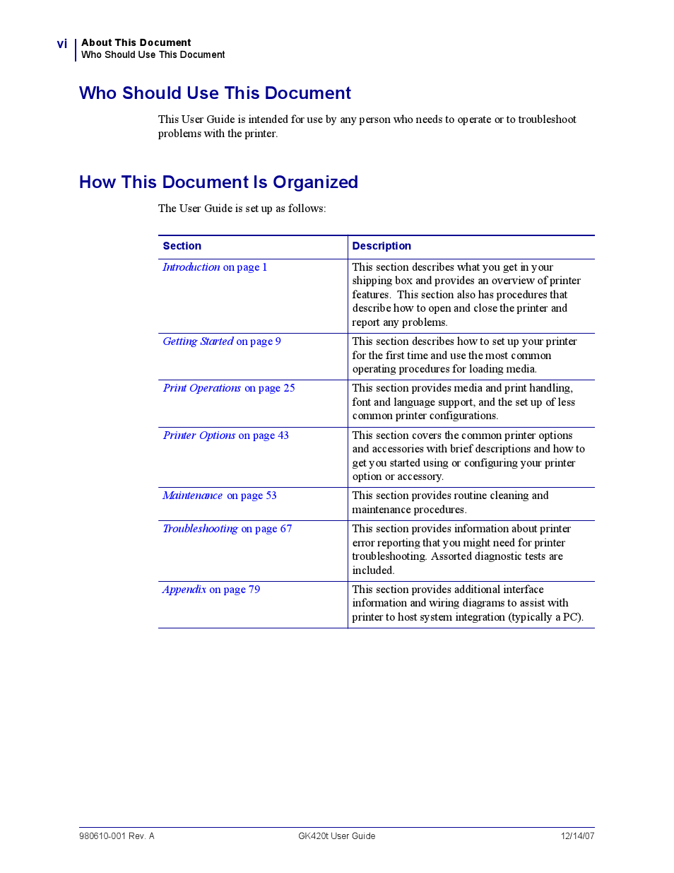 Who should use this document, How this document is organized | Rice Lake Zebra GK420t User Manual | Page 6 / 96