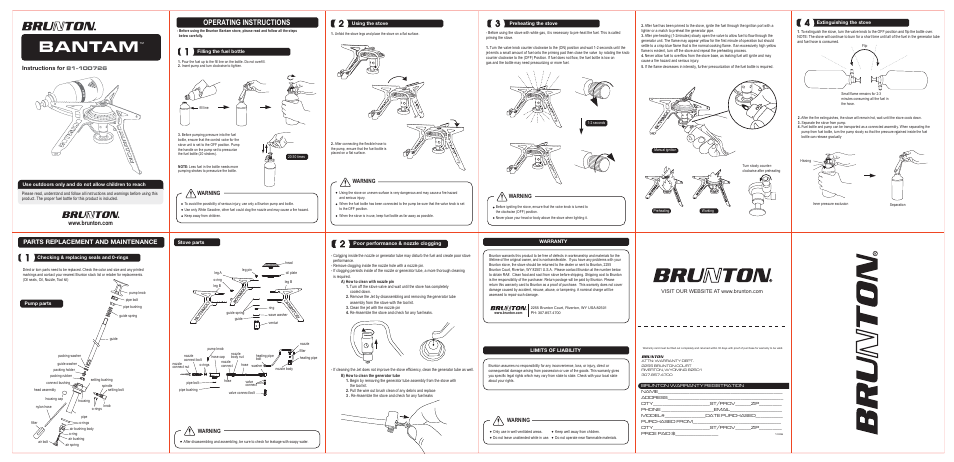 Brunton Bantam 81-100726 User Manual | 1 page