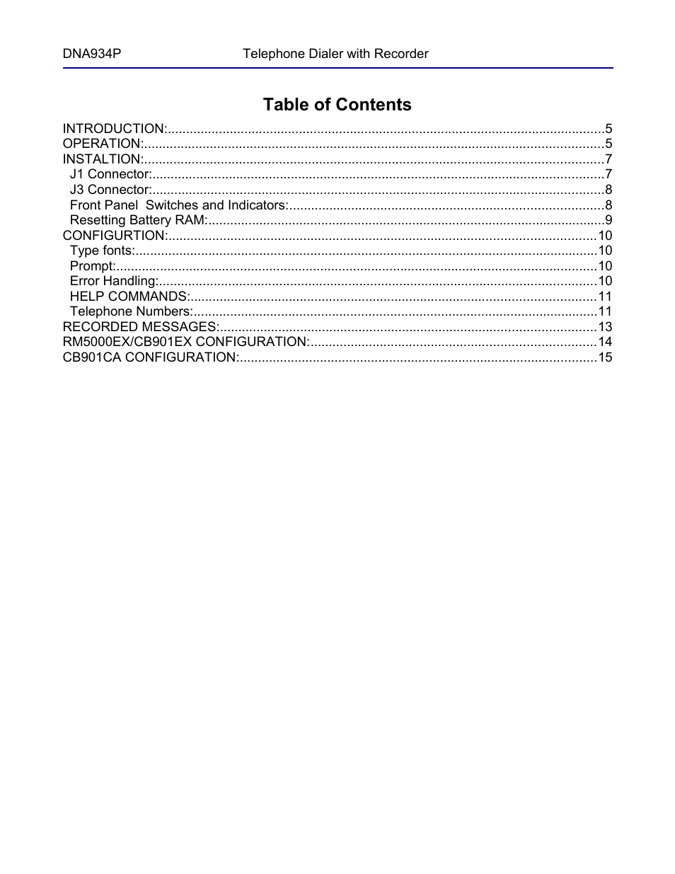 Ring Communications DNA934P User Manual | Page 3 / 15
