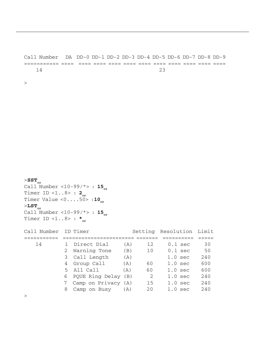 Subscriber timers | Ring Communications DXC910 User Manual | Page 22 / 36