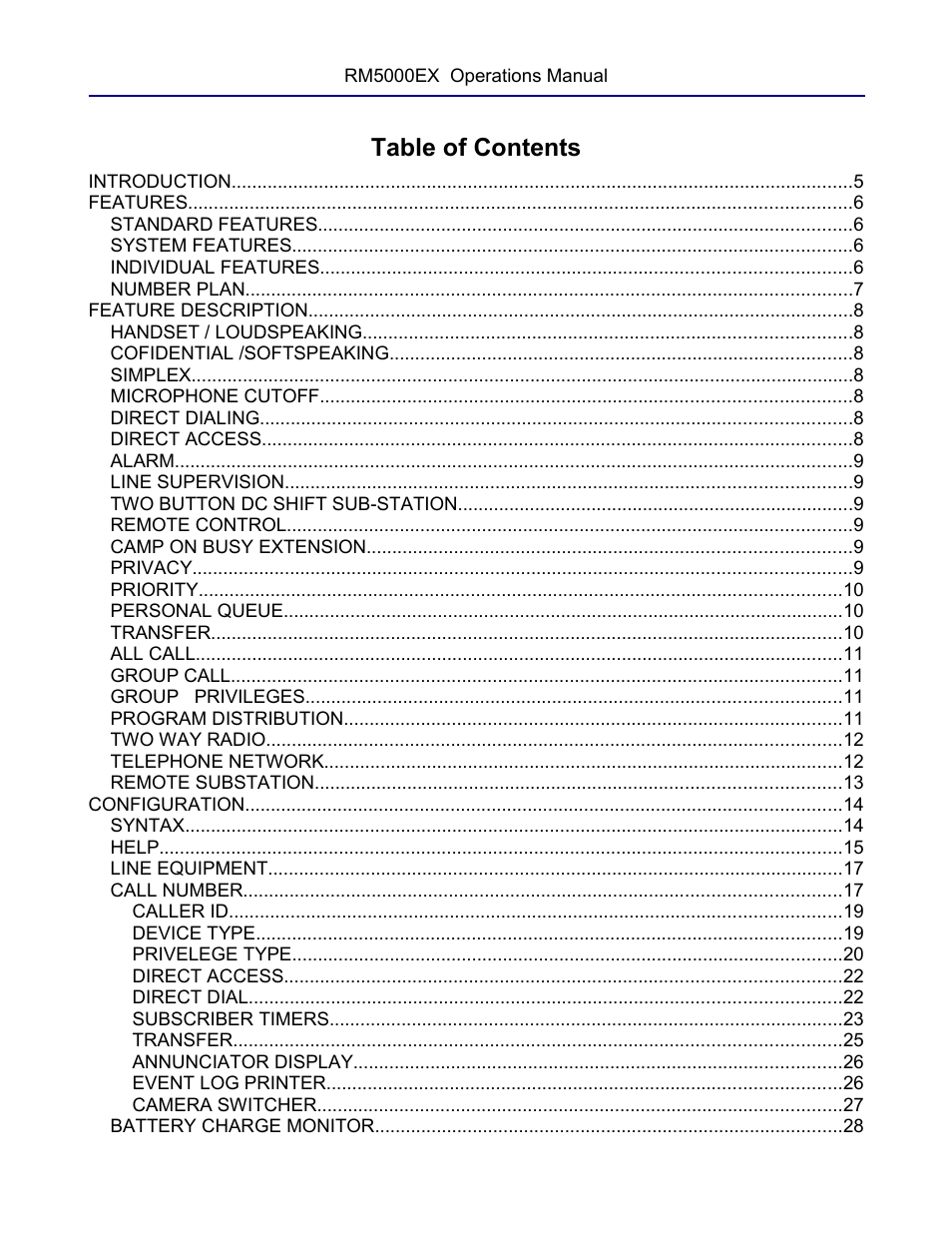 Ring Communications RM5000EX User Manual | Page 3 / 46
