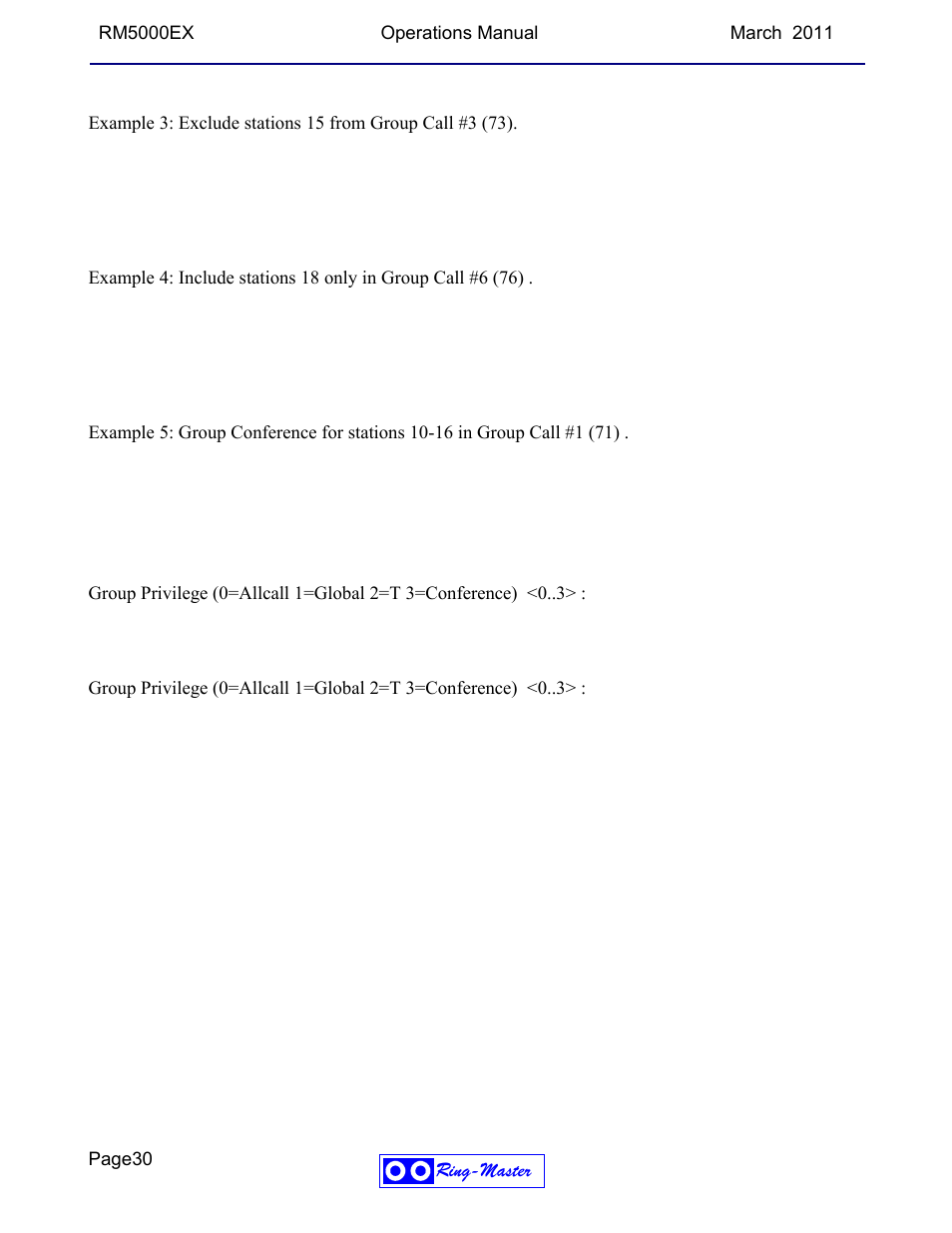Ring-master, Group number <0 > : 3, Group number <0 > : 6 | Group number <0 > : 1, Sgcp, Page30 | Ring Communications RM5000EX User Manual | Page 30 / 46