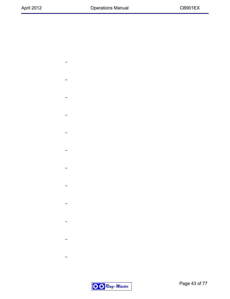 Ring Communications CB901EX User Manual | Page 43 / 77