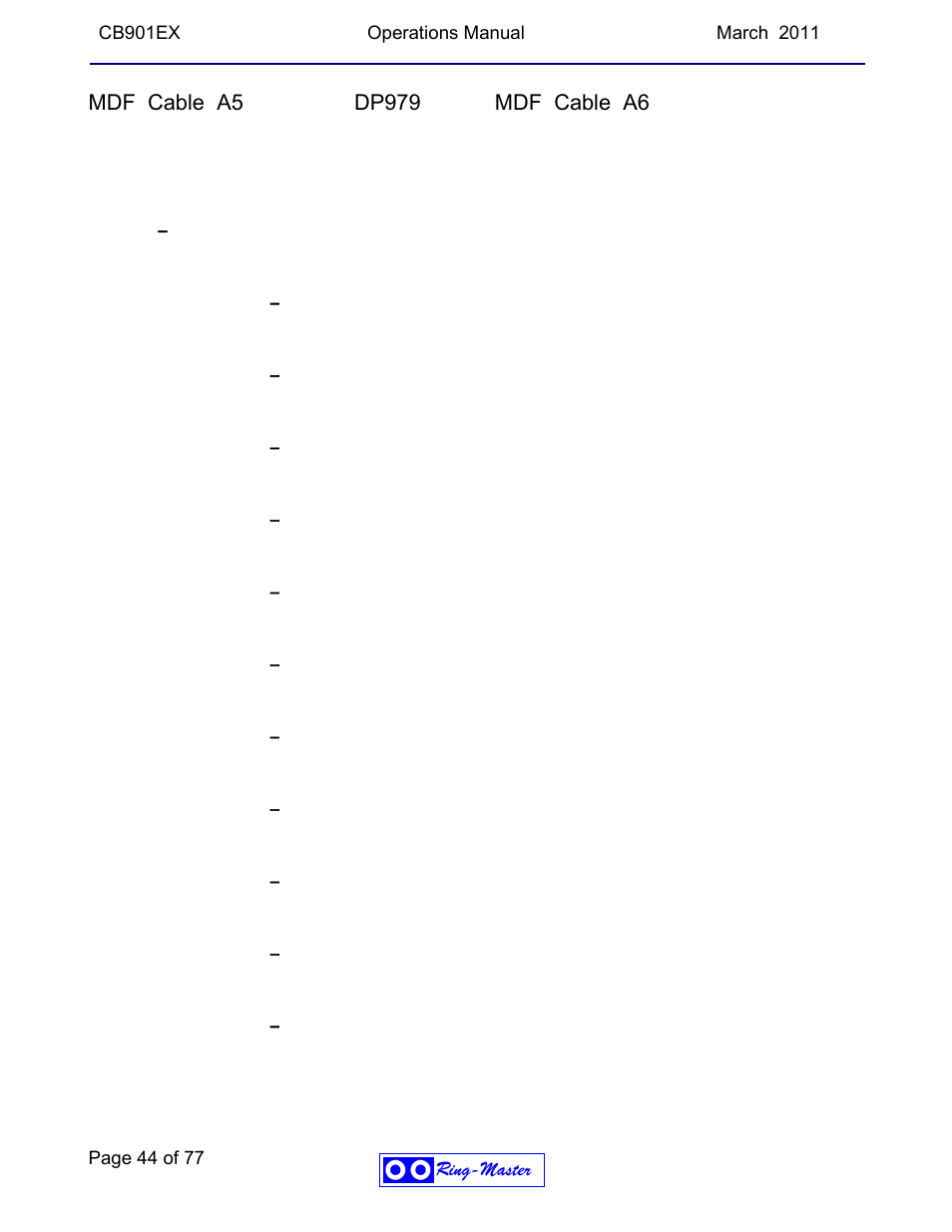 Ring Communications CB901EX User Manual | Page 44 / 77