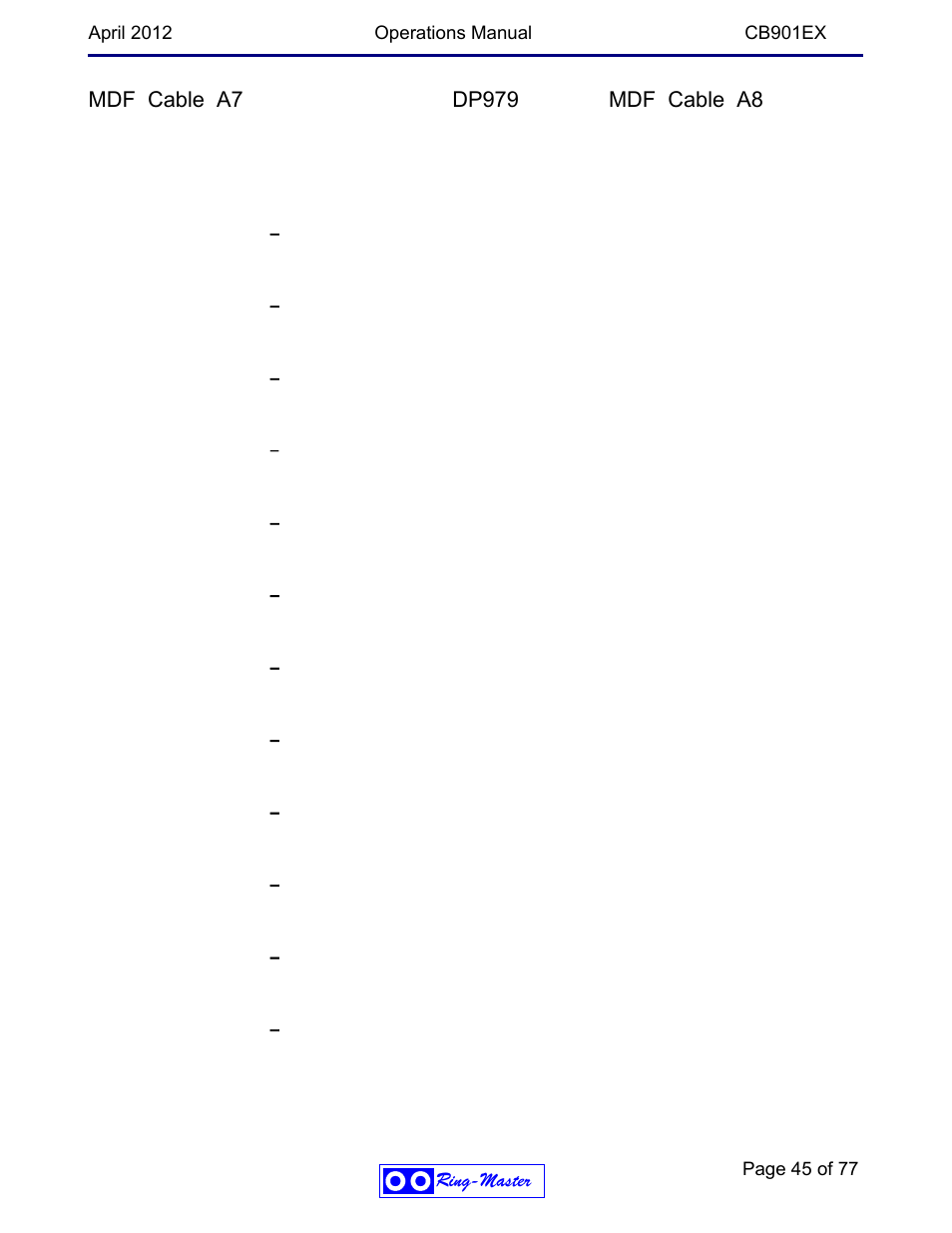 Ring Communications CB901EX User Manual | Page 45 / 77