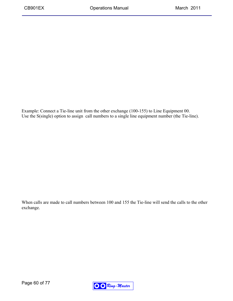 Ring-master | Ring Communications CB901EX User Manual | Page 60 / 77