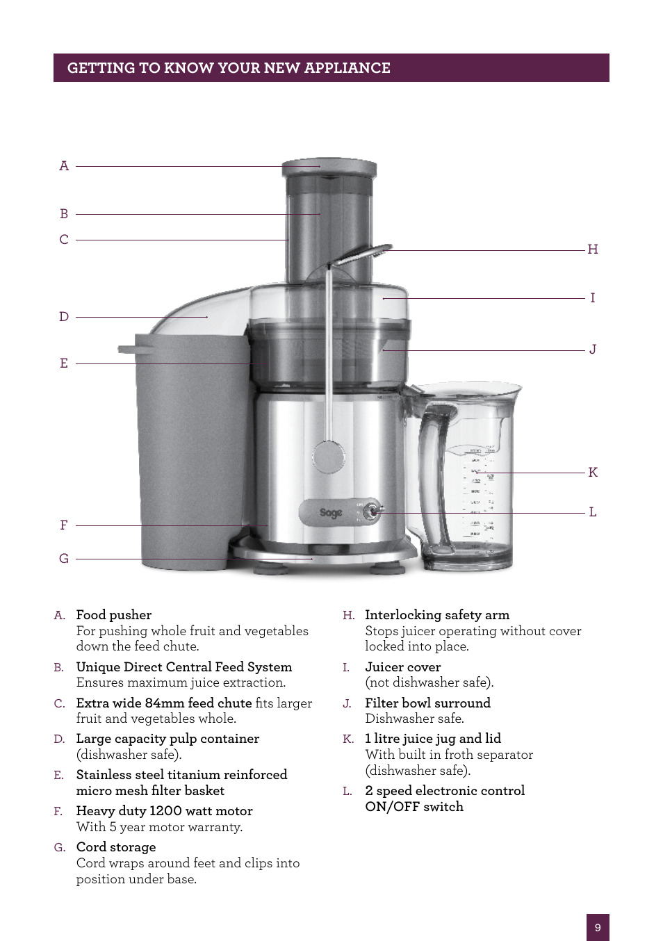 Sage Nutri Juicer BJE410UK User Manual | Page 10 / 40