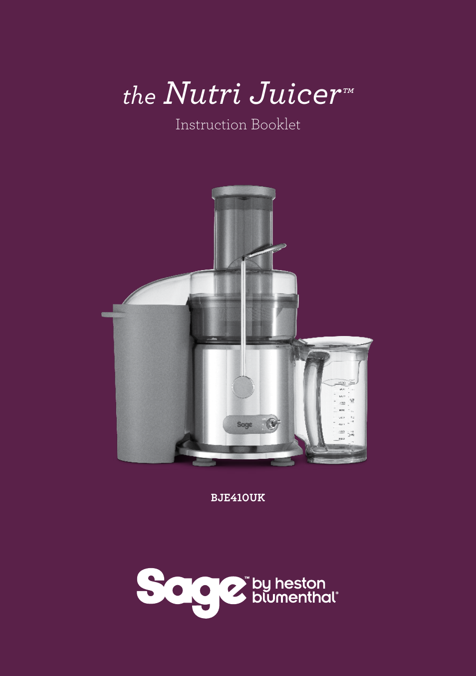 Nutri juicer | Sage Nutri Juicer BJE410UK User Manual | Page 2 / 40