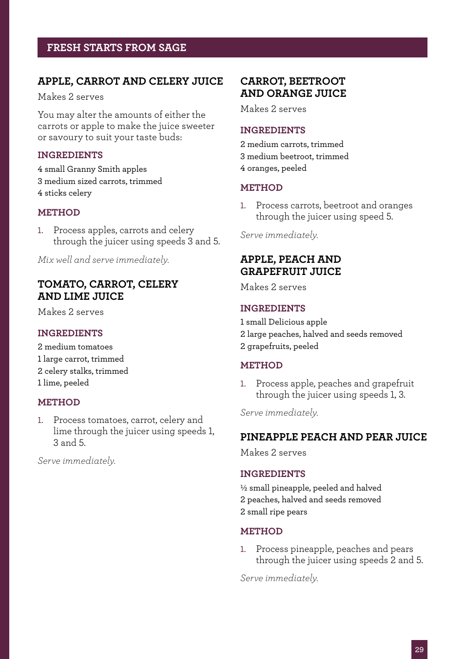 Sage Nutri Juicer Plus BJE520UK User Manual | Page 30 / 46