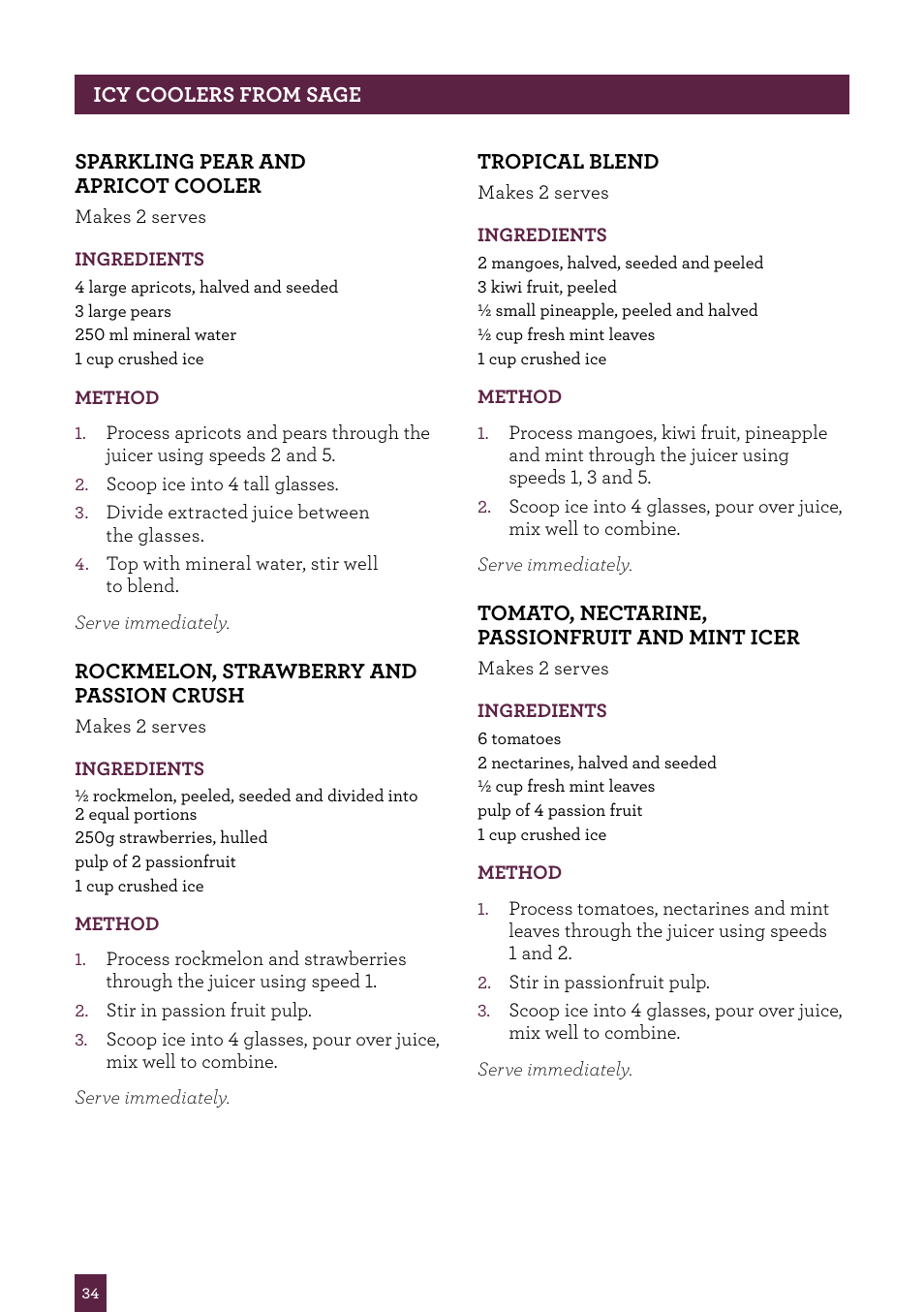 Sage Nutri Juicer Plus BJE520UK User Manual | Page 35 / 46