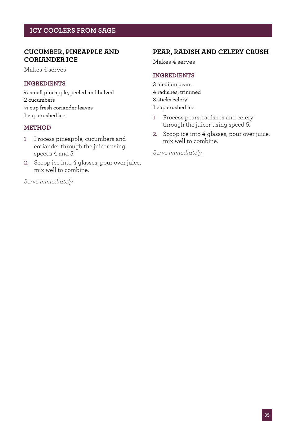 Sage Nutri Juicer Plus BJE520UK User Manual | Page 36 / 46