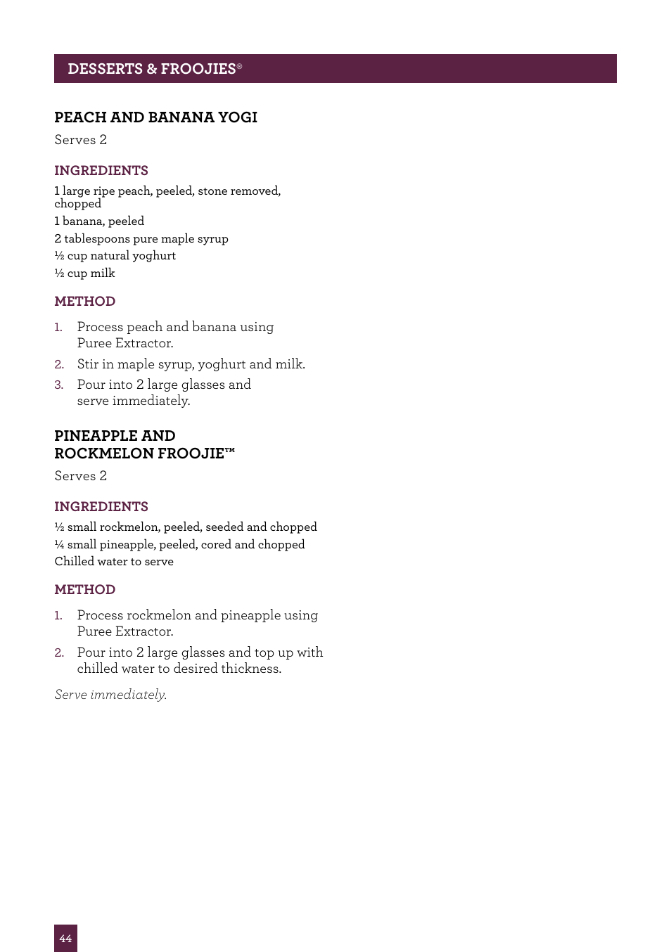 Sage Nutri Juicer Plus BJE520UK User Manual | Page 45 / 46