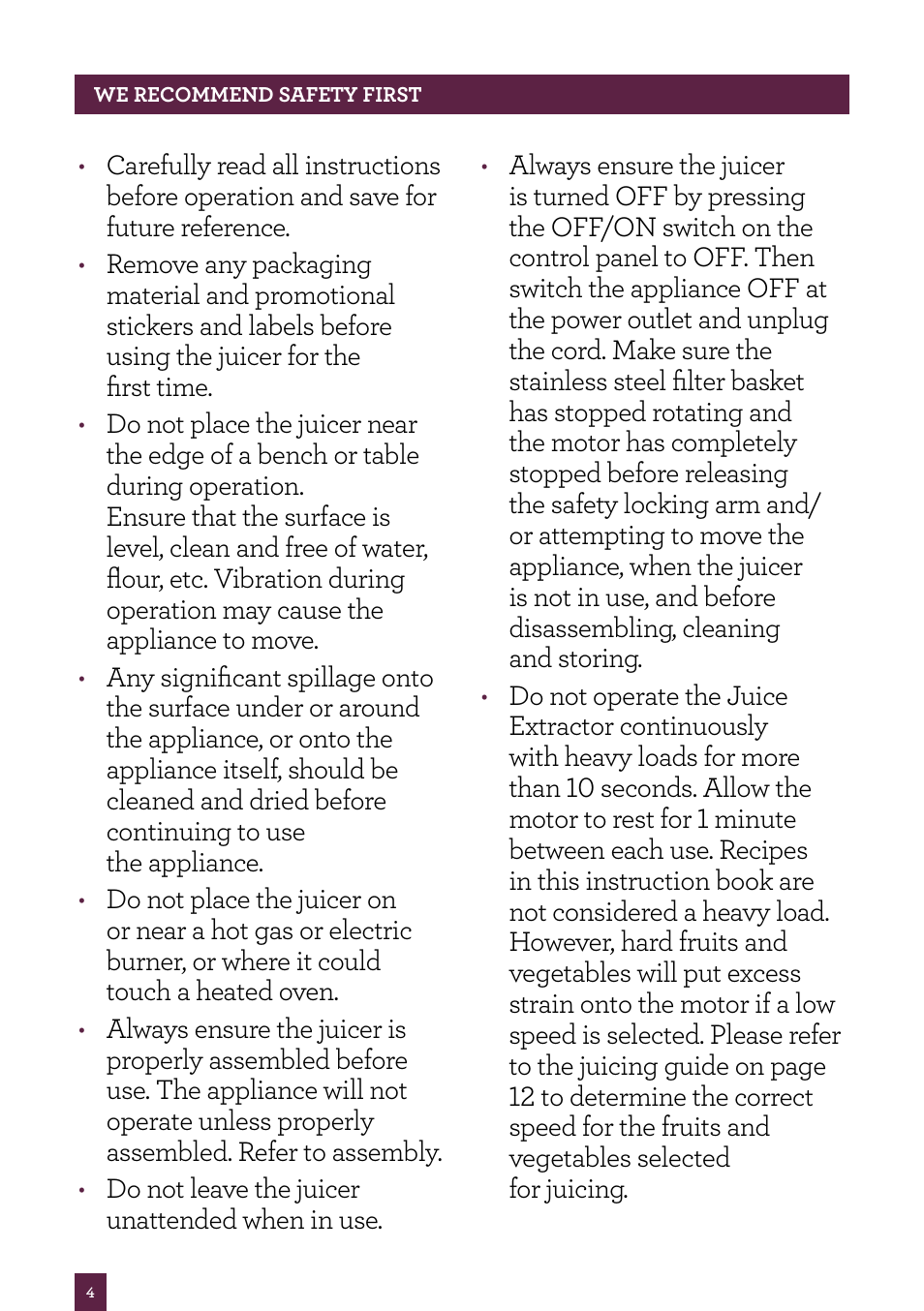 Sage Nutri Juicer Plus BJE520UK User Manual | Page 5 / 46