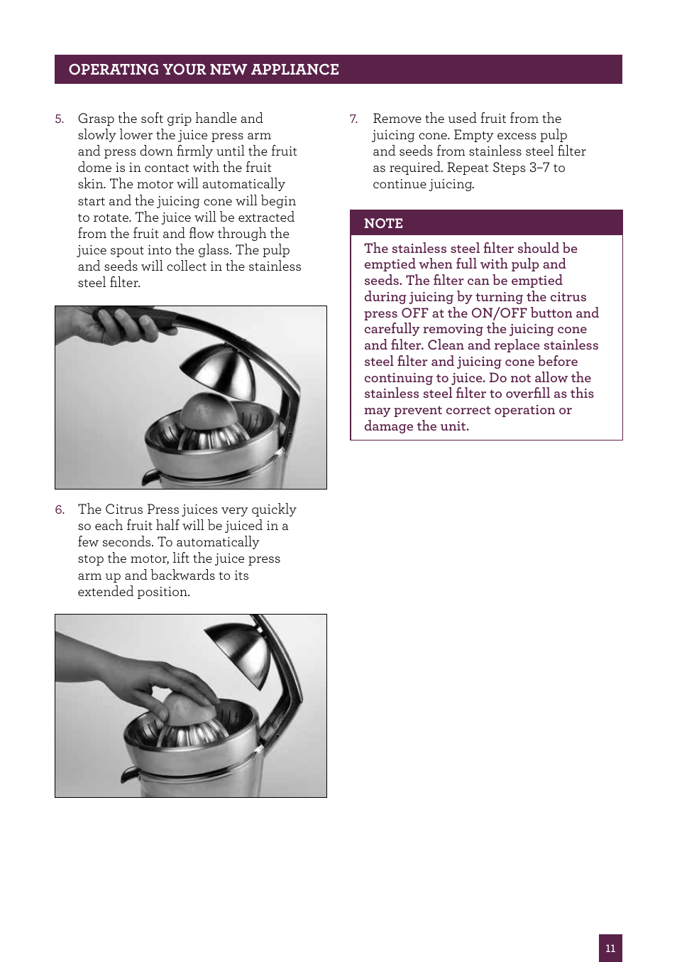 Sage Citrus Press 800CPUK User Manual | Page 12 / 16