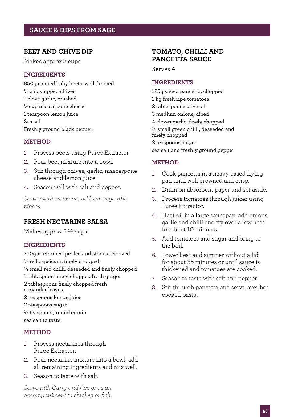 Sage Nutri Juicer Pro BJE820UK User Manual | Page 44 / 48