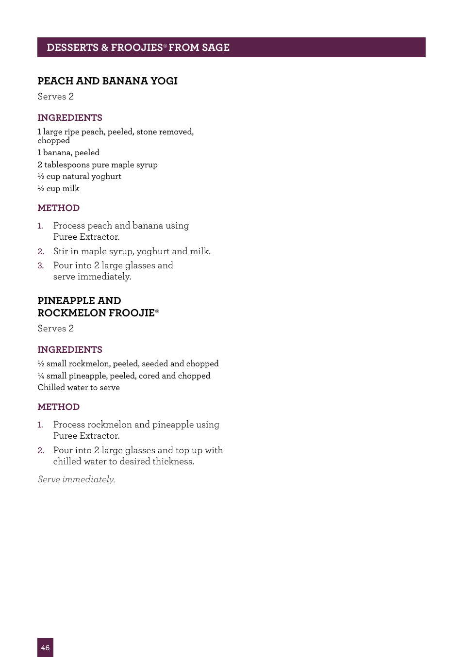 Sage Nutri Juicer Pro BJE820UK User Manual | Page 47 / 48