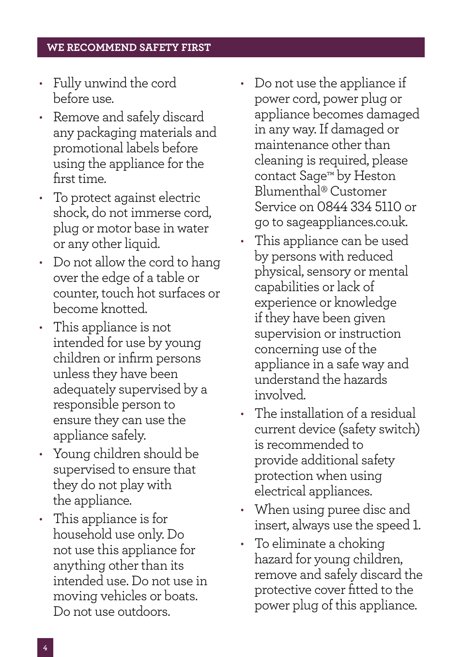 Sage Nutri Juicer Pro BJE820UK User Manual | Page 5 / 48