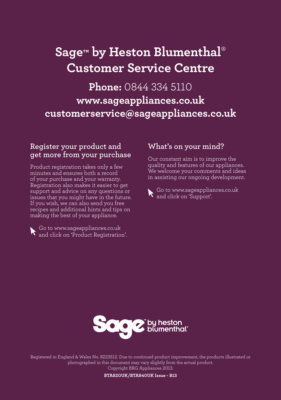 Sage Smart Toast BTA820UK/BTA840UK User Manual | 16 pages