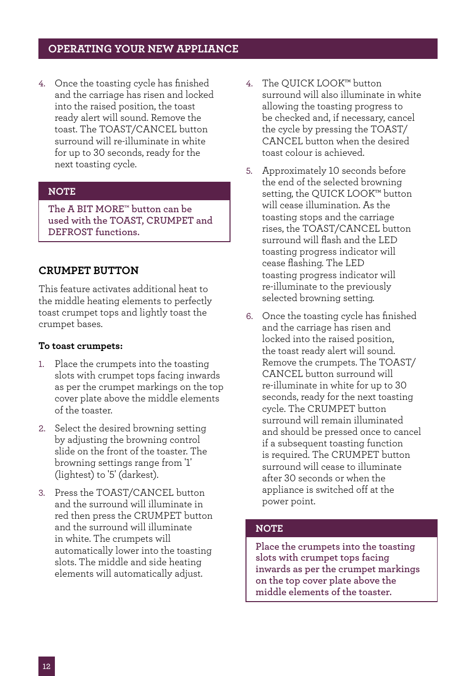 Sage Smart Toast BTA820UK/BTA840UK User Manual | Page 13 / 16