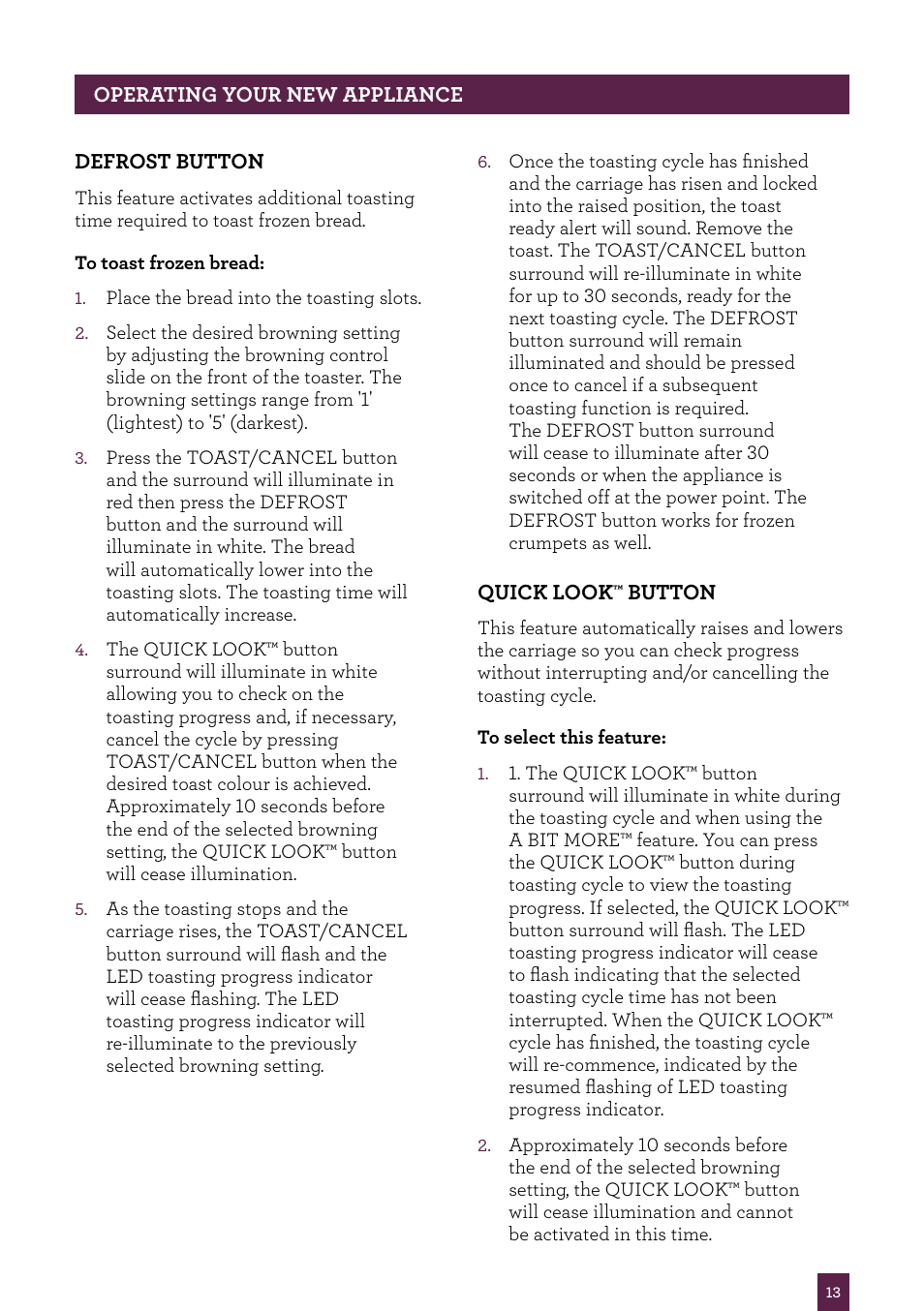 Sage Smart Toast BTA820UK/BTA840UK User Manual | Page 14 / 16