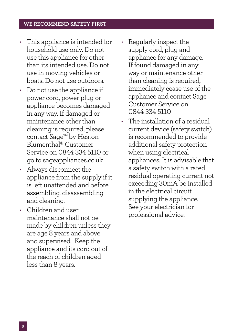 Sage Smart Toast BTA820UK/BTA840UK User Manual | Page 7 / 16