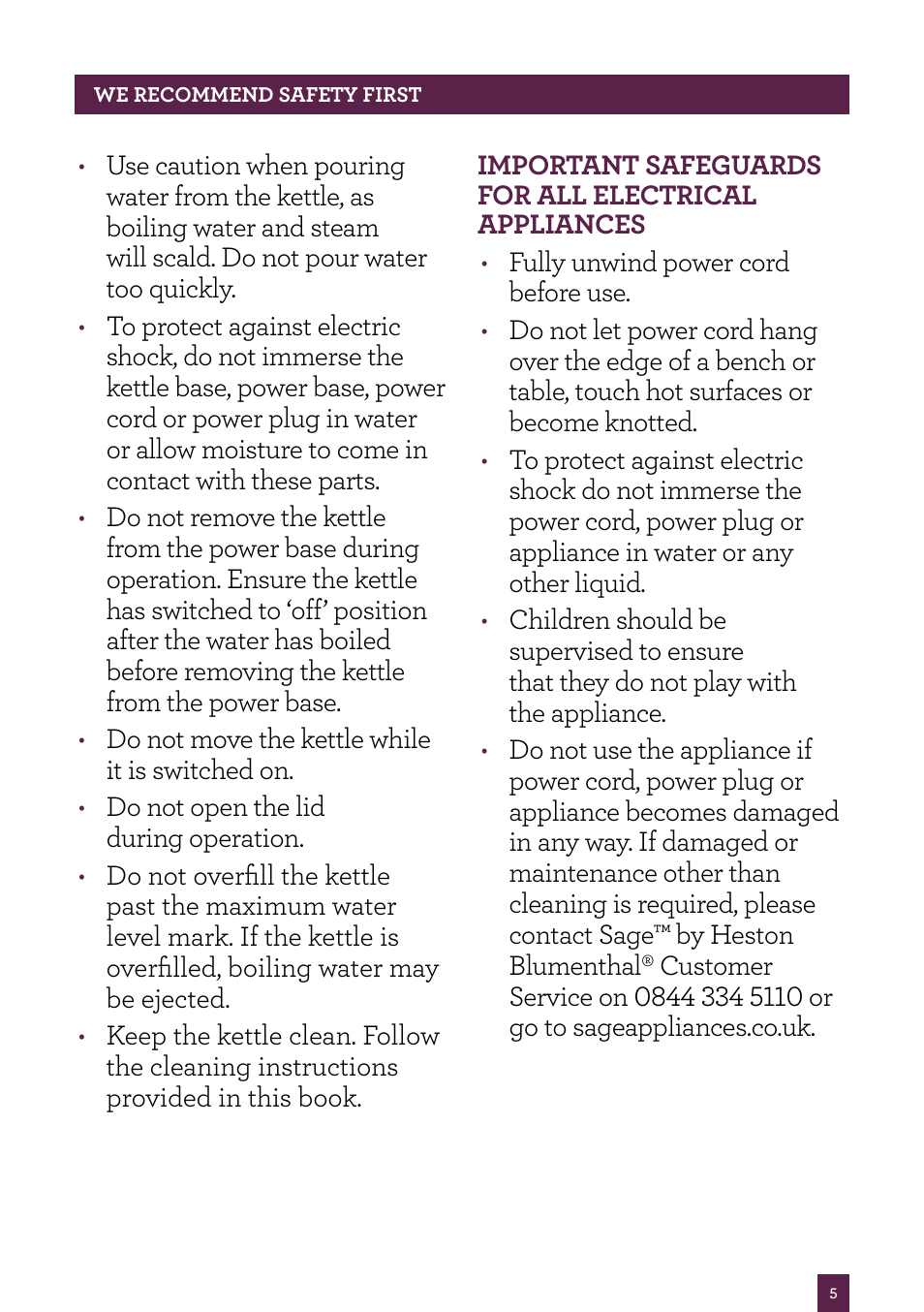 Sage Soft Open Kettle BKE590UK User Manual | Page 6 / 12
