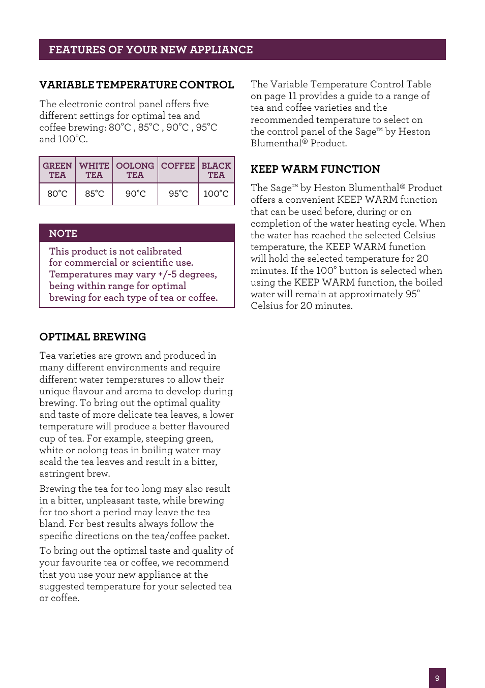 Sage Smart Kettle BKE820UK User Manual | Page 10 / 16