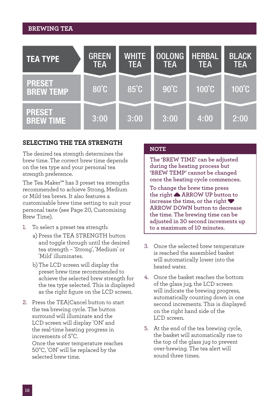 Sage Tea Maker BTM800UK User Manual | Page 17 / 32