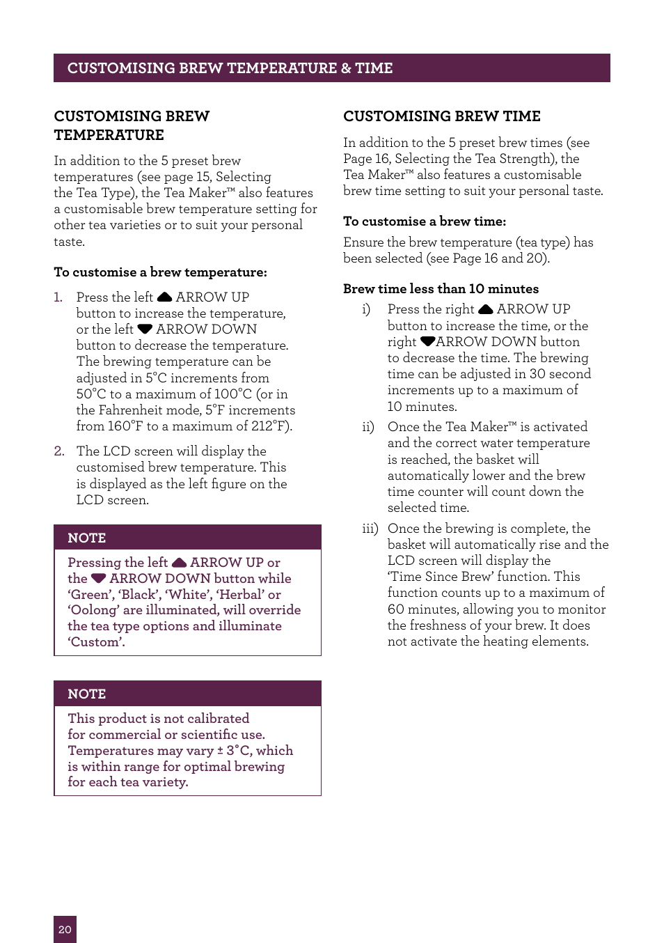 Sage Tea Maker BTM800UK User Manual | Page 21 / 32