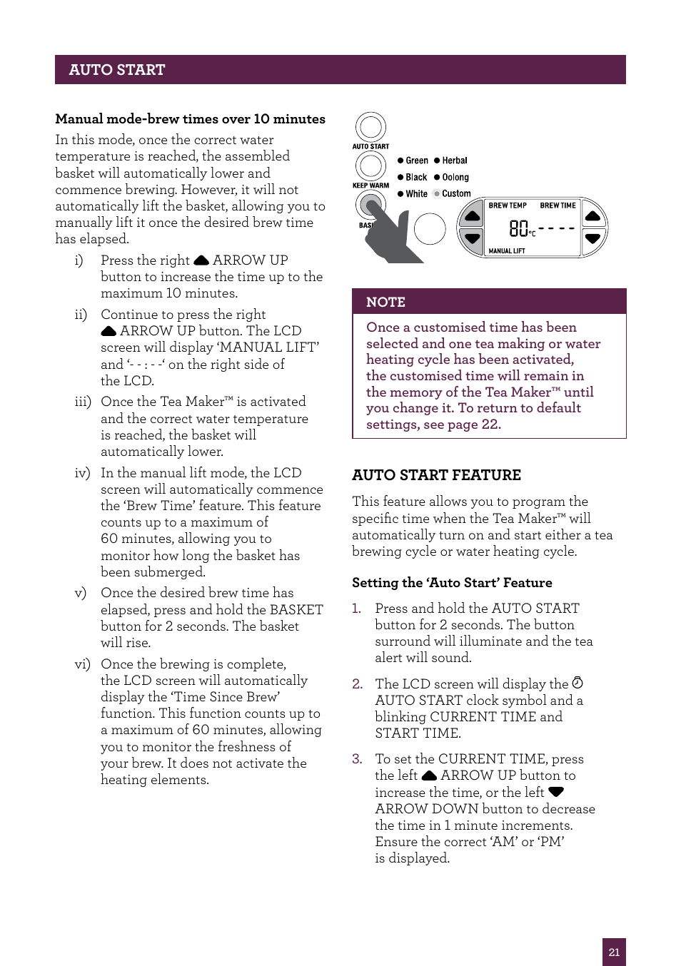 Sage Tea Maker BTM800UK User Manual | Page 22 / 32