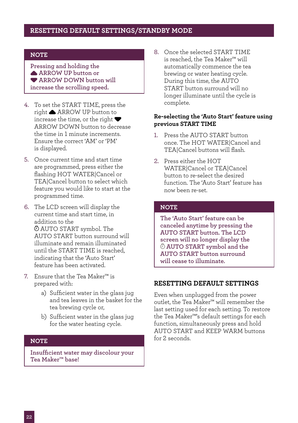 Sage Tea Maker BTM800UK User Manual | Page 23 / 32