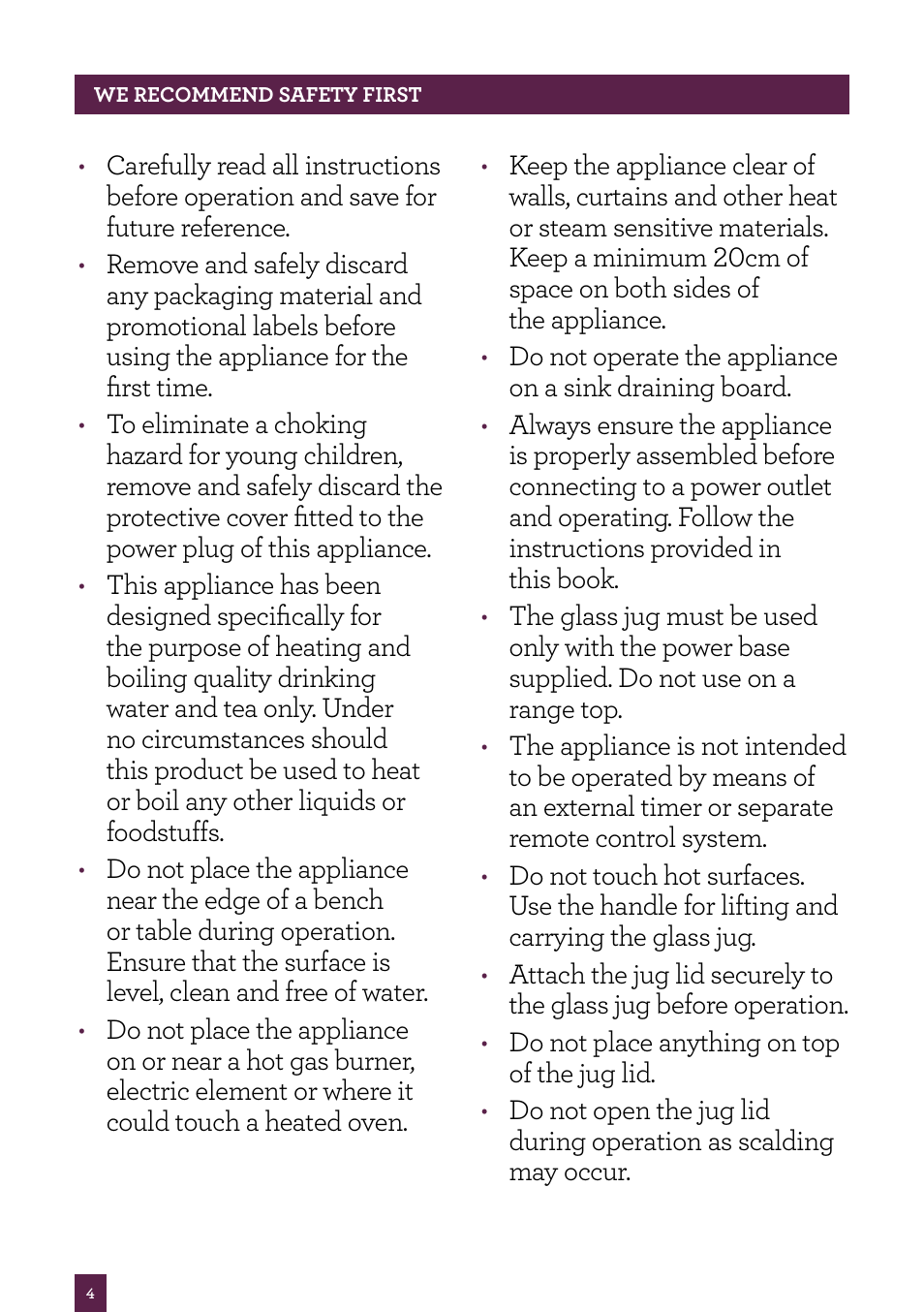 Sage Tea Maker BTM800UK User Manual | Page 5 / 32