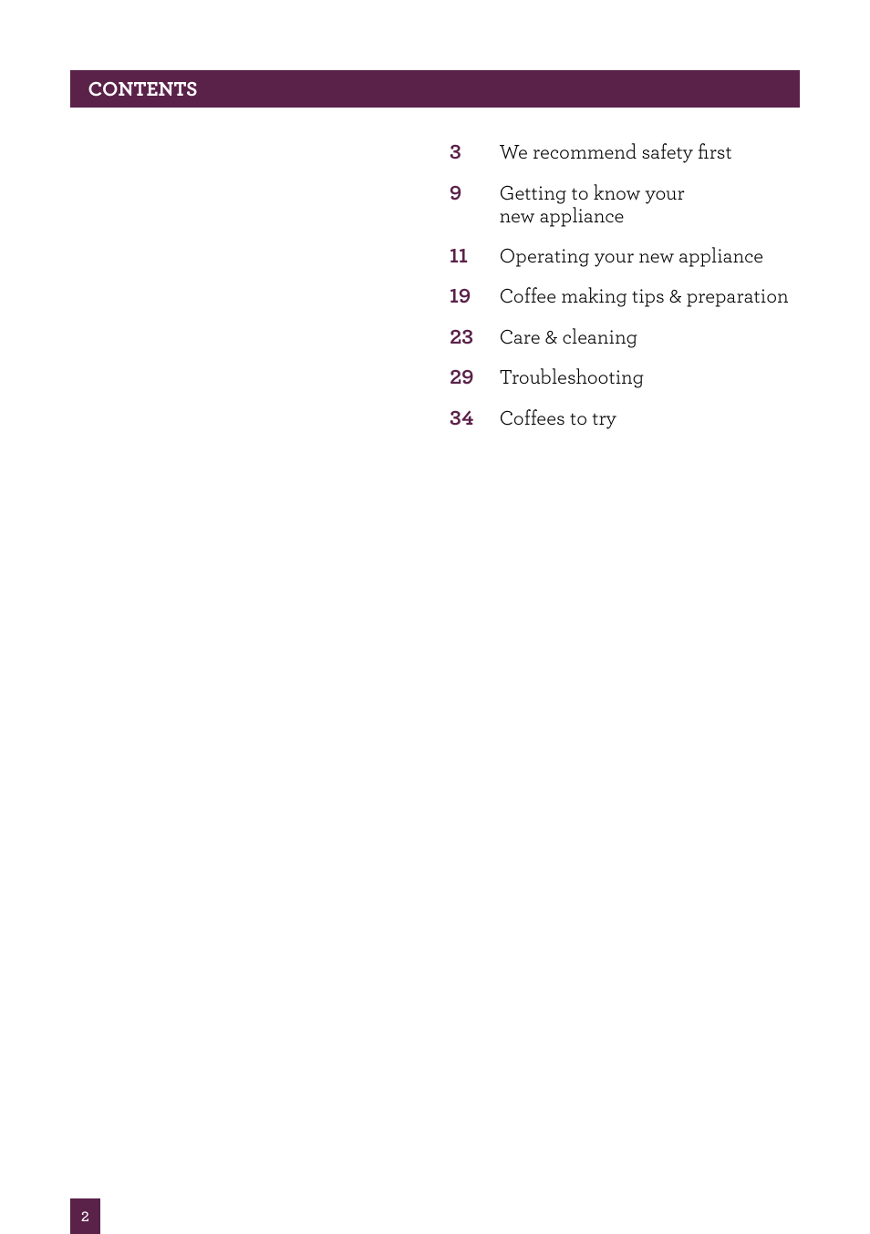 Sage Barista Express BES870UK User Manual | Page 3 / 36