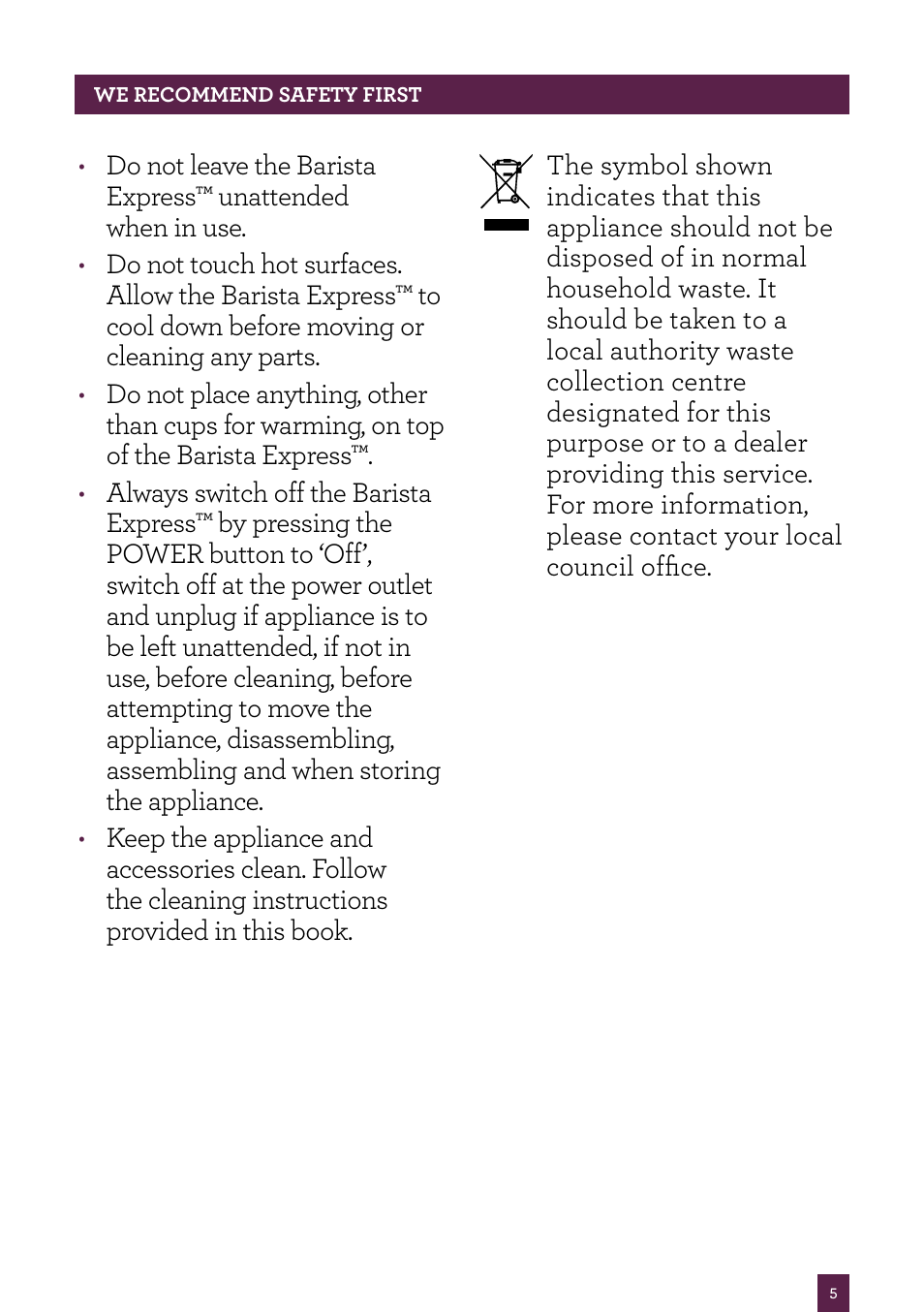 Sage Barista Express BES870UK User Manual | Page 6 / 36