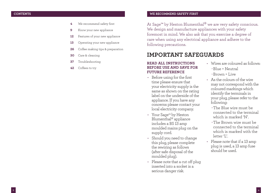 Important safeguards | Sage Oracle BES980UK User Manual | Page 2 / 22