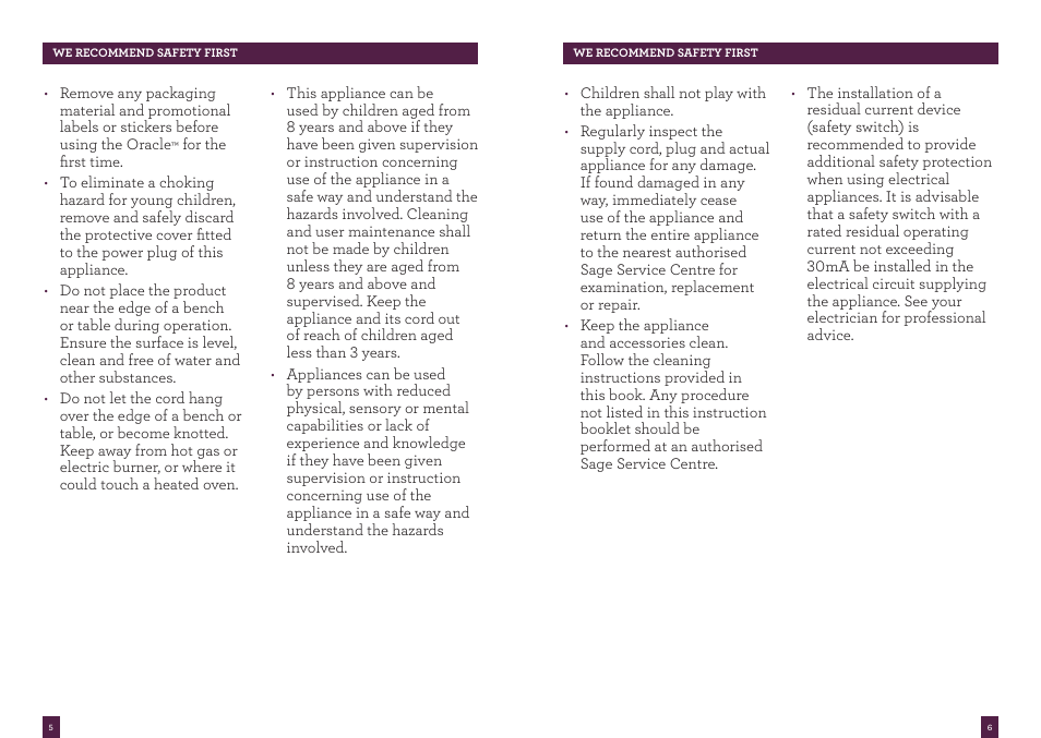 Sage Oracle BES980UK User Manual | Page 3 / 22