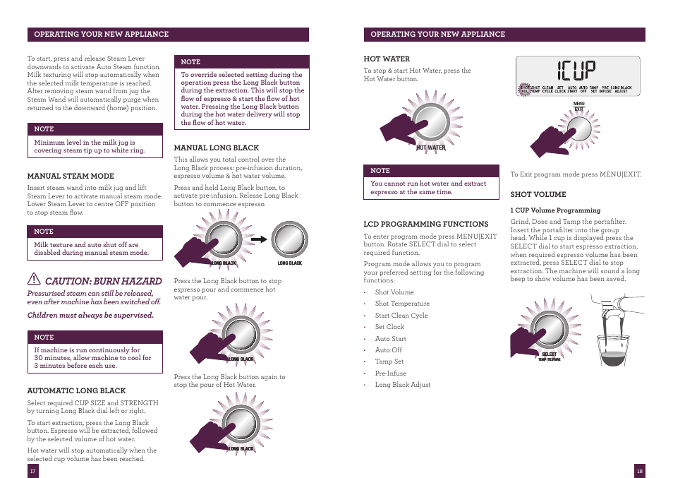 Caution: burn hazard | Sage Oracle BES980UK User Manual | Page 9 / 22