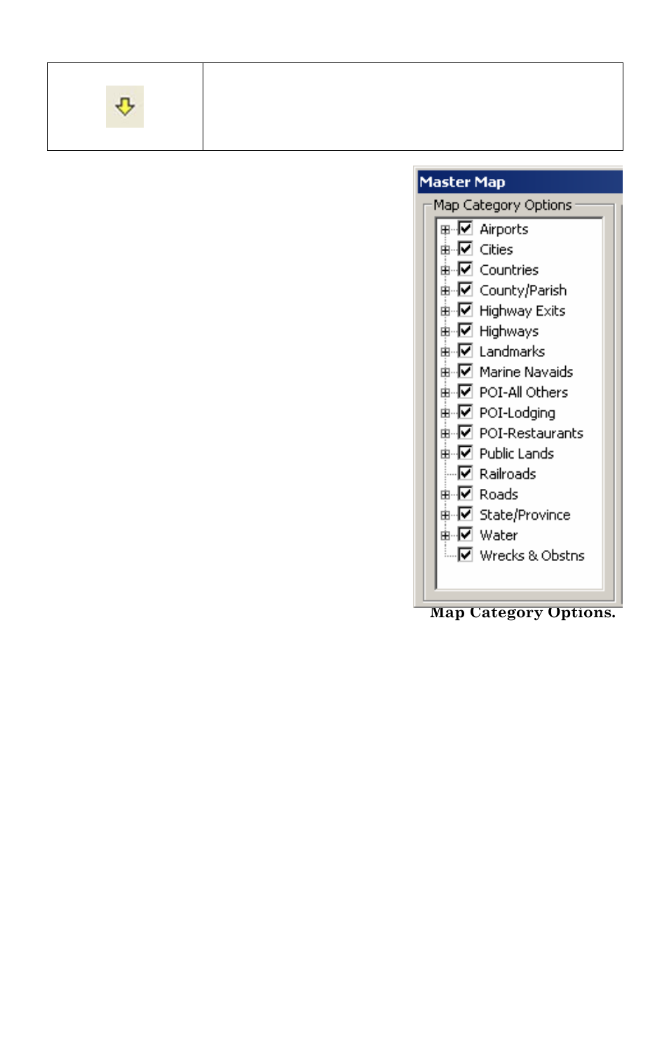 Map category options window | Brunton MapCreate 6 User Manual | Page 46 / 108