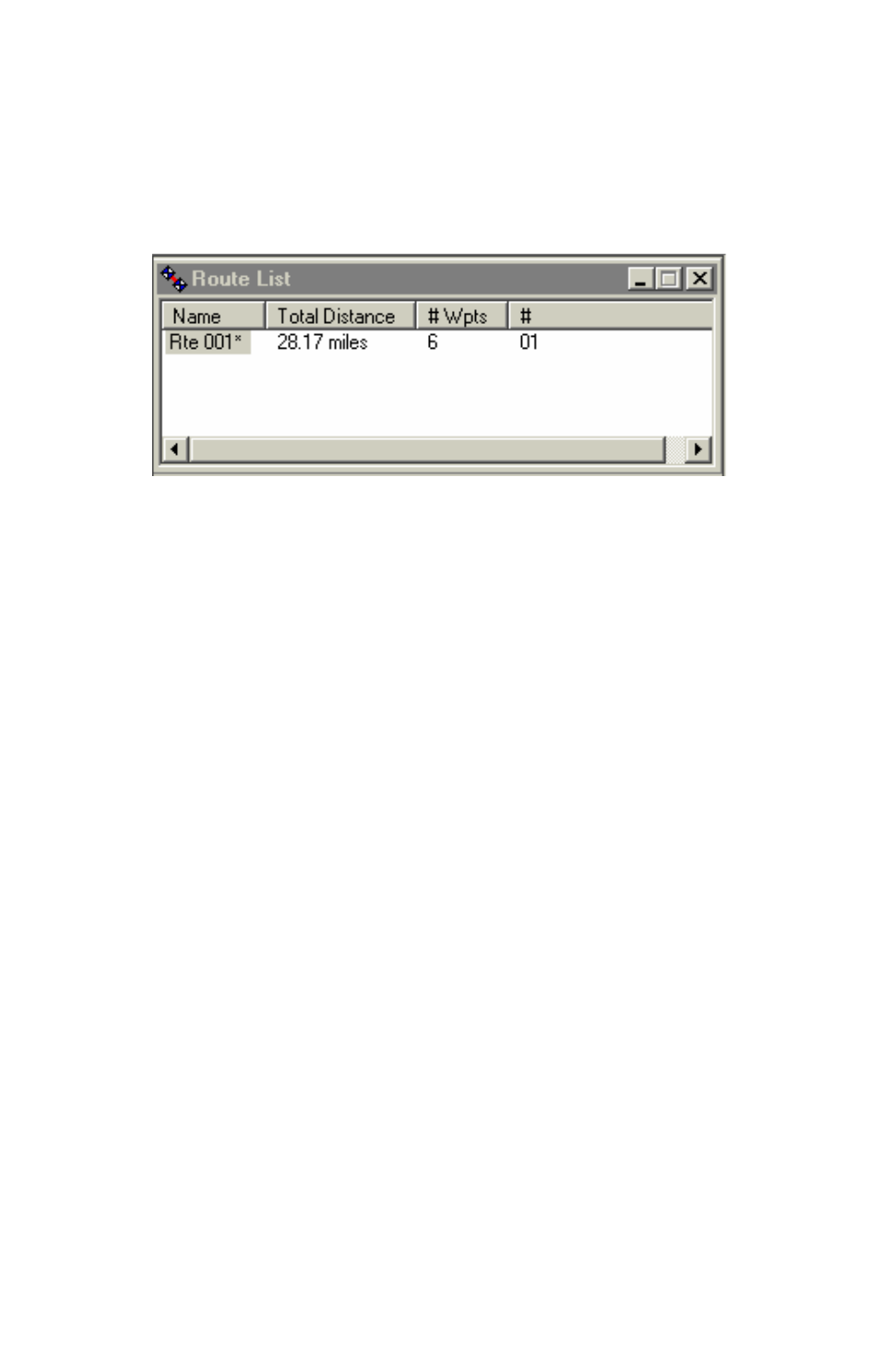 Route waypoint list window | Brunton MapCreate 6 User Manual | Page 48 / 108