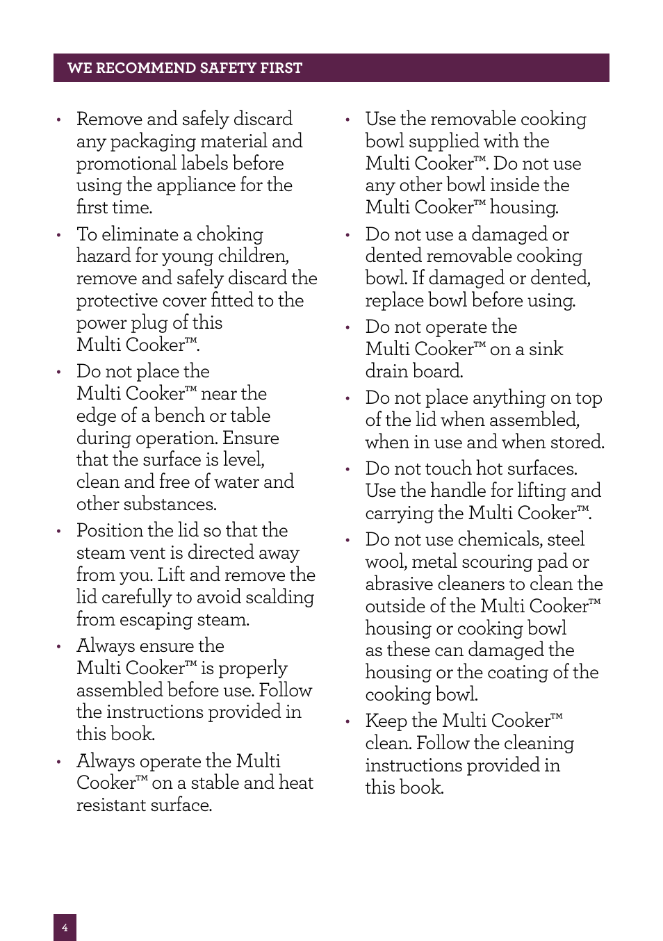 Sage Multi Cooker BRC600UK User Manual | Page 5 / 28