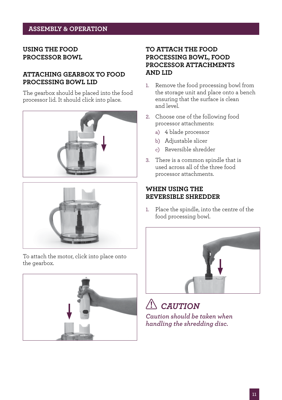 Caution | Sage Control Grip All In One BSB530UK User Manual | Page 12 / 42