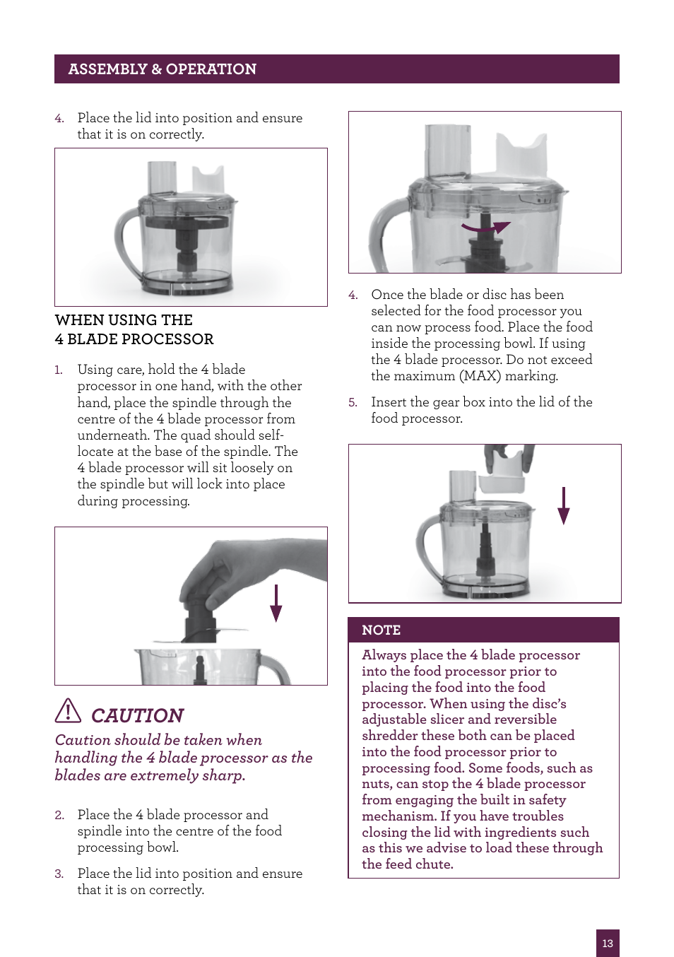 Caution | Sage Control Grip All In One BSB530UK User Manual | Page 14 / 42