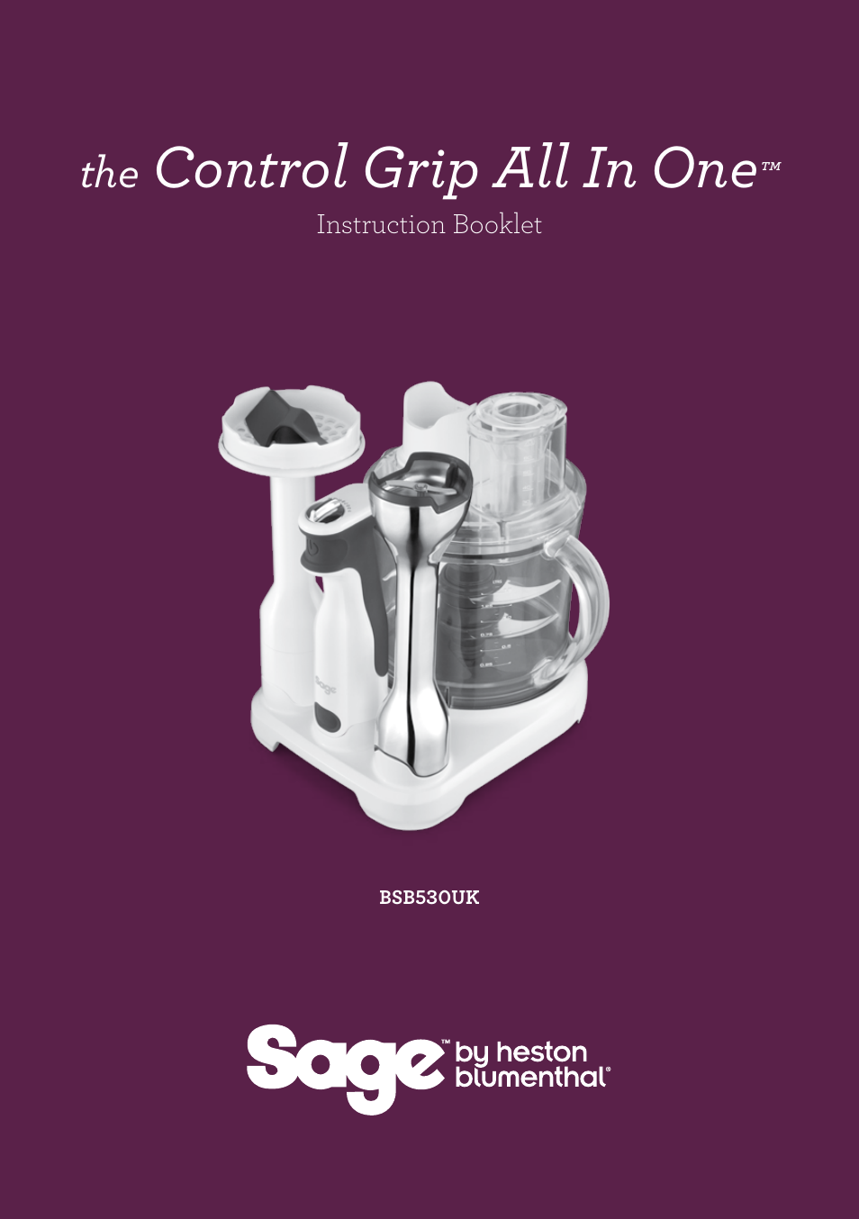 Control grip all in one | Sage Control Grip All In One BSB530UK User Manual | Page 2 / 42