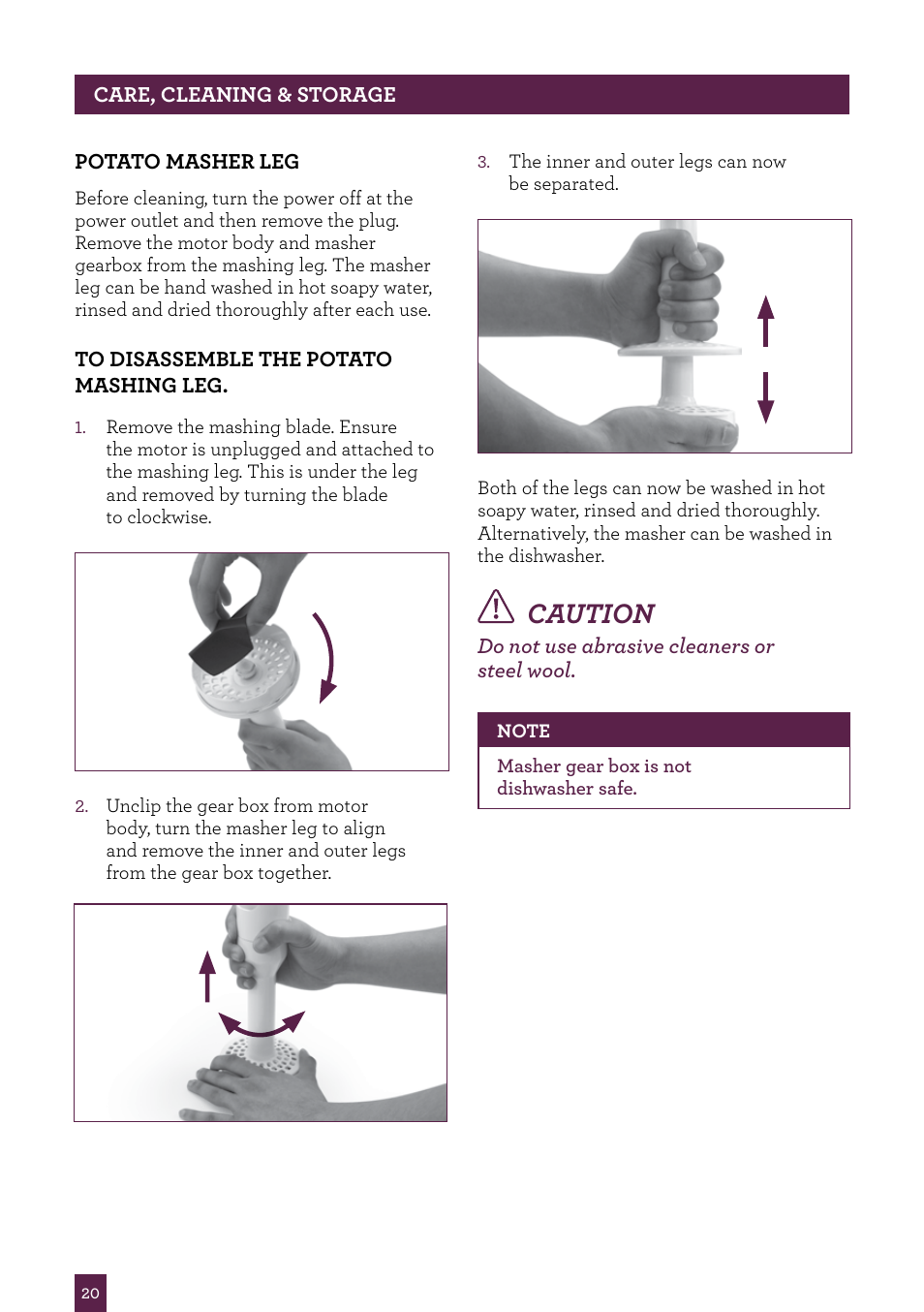 Caution | Sage Control Grip All In One BSB530UK User Manual | Page 21 / 42
