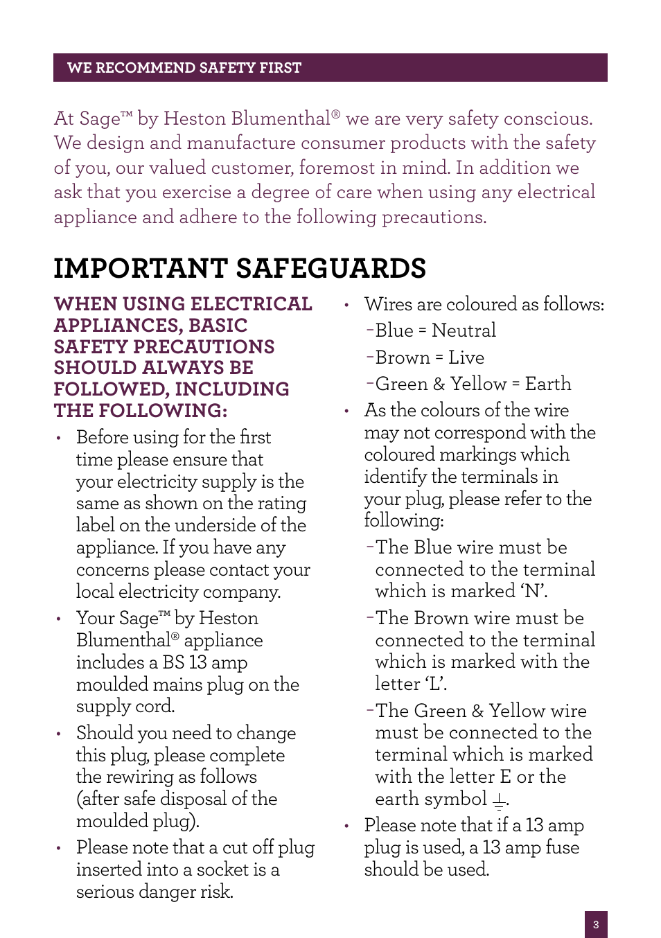 Important safeguards | Sage Smart Scoop BCI600UK User Manual | Page 4 / 38