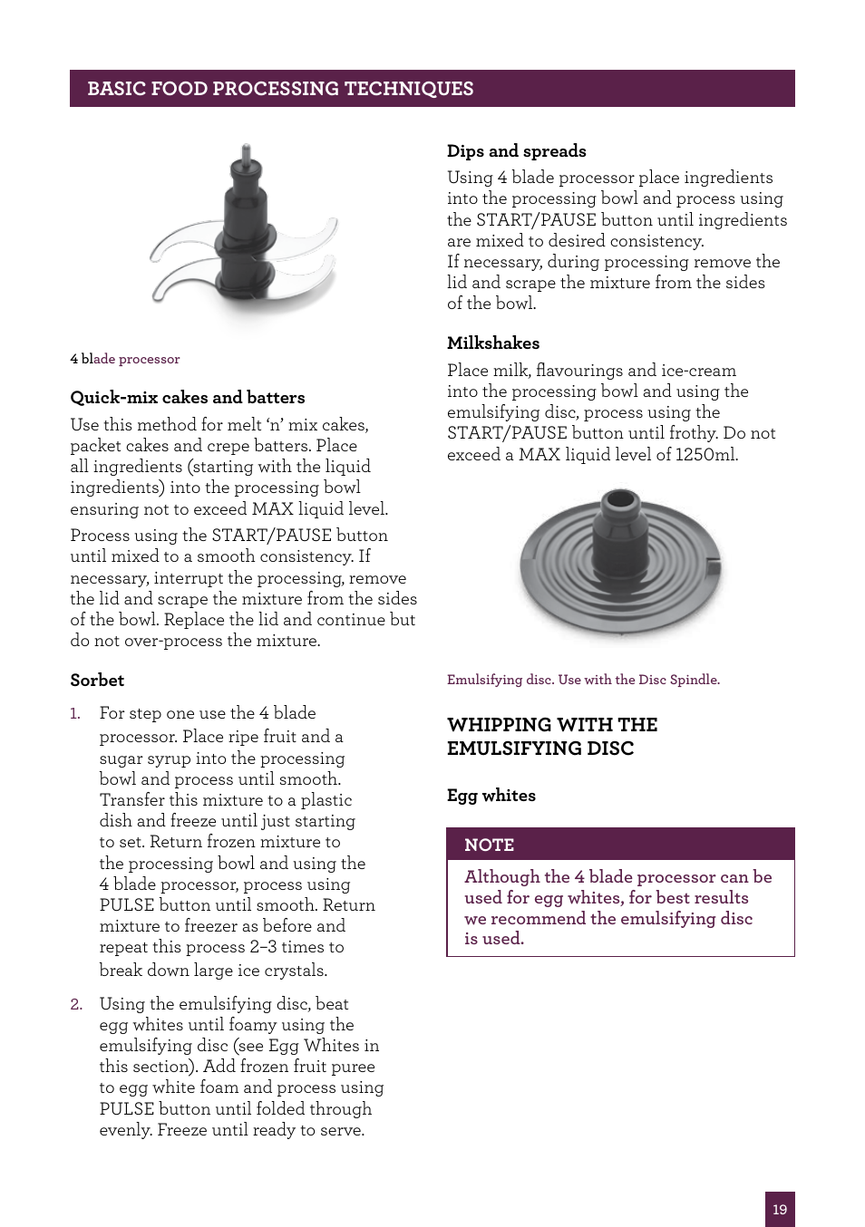Sage Kitchen Wizz Pro BFP800UK User Manual | Page 20 / 54