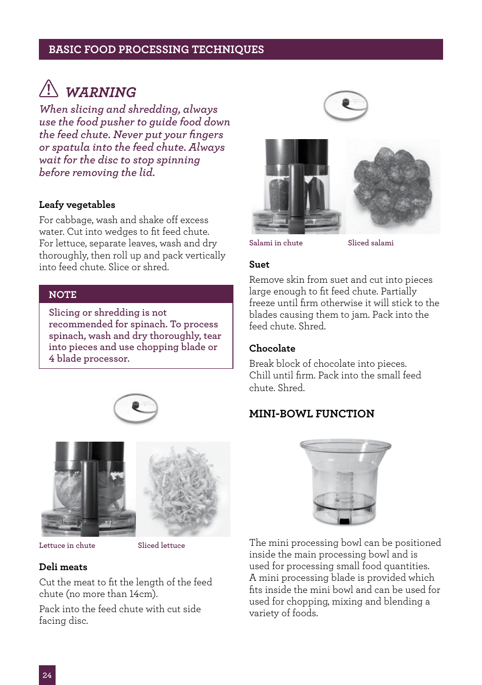 Warning | Sage Kitchen Wizz Pro BFP800UK User Manual | Page 25 / 54