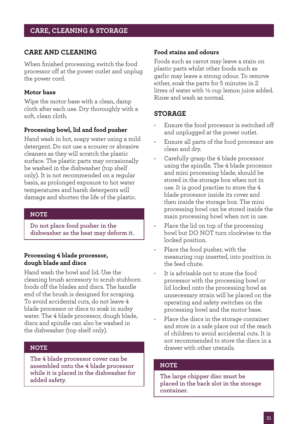 Sage Kitchen Wizz Pro BFP800UK User Manual | Page 32 / 54